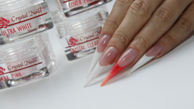 Francia Stiletto köröm építés porcelánból