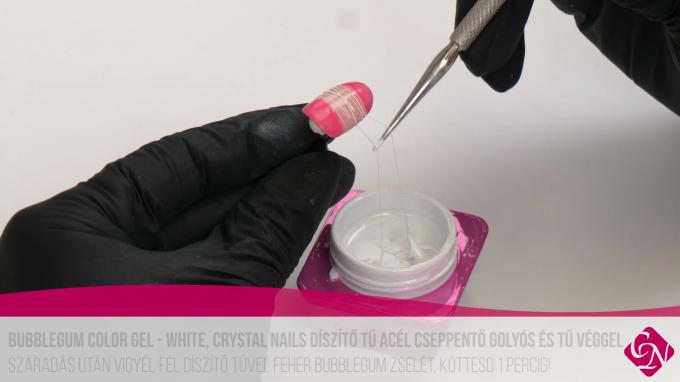 Méhész Alexa Chro°Me CrystaLac díszítés Bubblegum Color Gel-lel